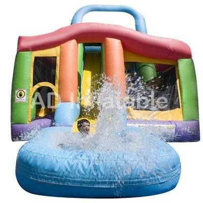 Wet n dry inflatable combo Inflatable Slide Castle Combo with pool