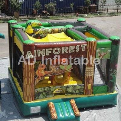 Rain forest backyard commercial inflatable Play Structure bounce house