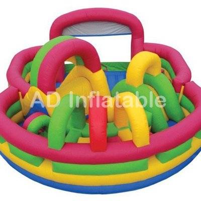 Pink inflatable fun center kids bouncer maze