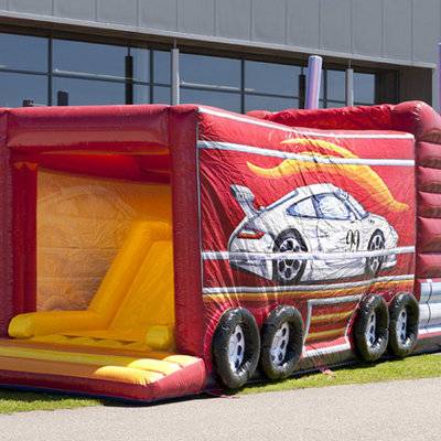 Storm Track Truck Inflatable Obstacle Course for sale, inflatable dumper trucks