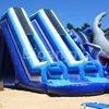 Giant double tube water slide with pool