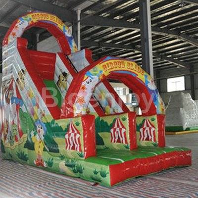 Colorful happy circus clown inflatable slide