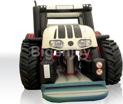 Tractor Inflatable Combo Castle Slide