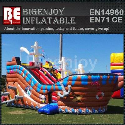 Pirate Ship Small Inflatable Slide for Kids Amusement