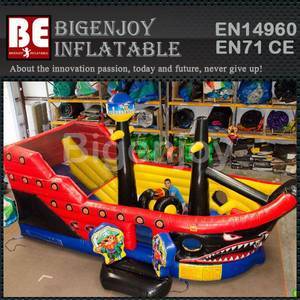 Attractive pirate ship slide,inflatable pirate ship slide,giant inflatable ship slide
