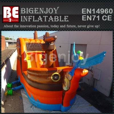 Pirate Ship theme Giant inflatable dry slide