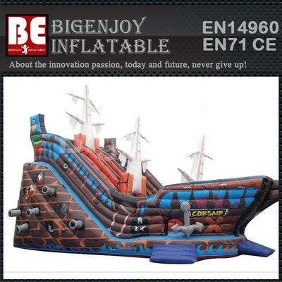 Bouncy inflatable pirate ship slide 4 in 1 combo
