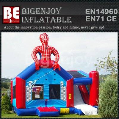 Advertising inflatable spiderman hut bounce