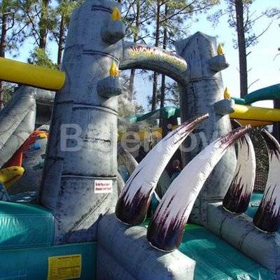 Giant inflatable amusement park Jurassic fun park