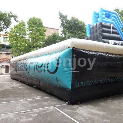 Inflatable jumping big air bag with platform