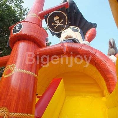 Commercial inflatable pirate ship slide