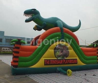 Dinosaur slide inflatable dry slide