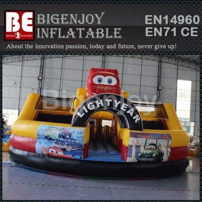 Inflatable racing car theme bouncy castle slide for sale