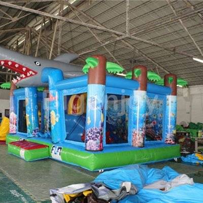 Shark inflatable children playground