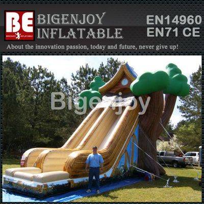 Painting jungle Tree house inflatable sliding