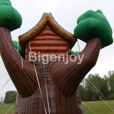 Painting jungle Tree house inflatable sliding
