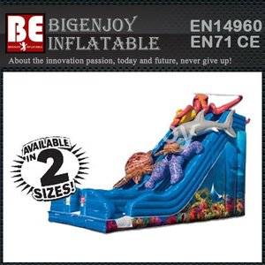 Ocean Theme Inflatable,Double Drop Slide,Ocean Inflatable Slide