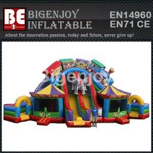 circus inflatable slide,Child outdoor inflatable slide,bouncy inflatable slide
