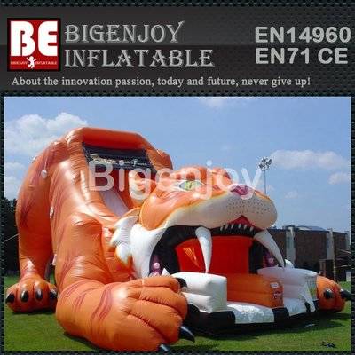 Sabre tooth inflatable tiger slide