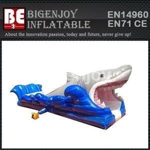 Inflatable shark slide,water slide,shark attack water slide