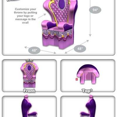 Commercial princess Pink Inflatable Throne