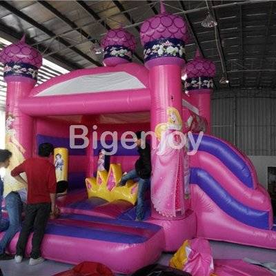 Princess inflatable bouncy castle combo with slide