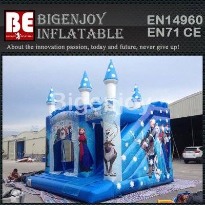 Blue inflatable commercial jumping castle combo