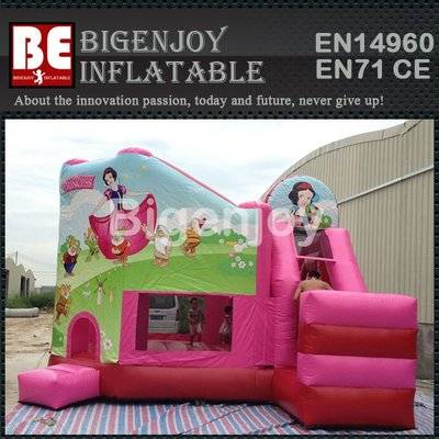 White Snow Princess backyard inflatable jumper bounce