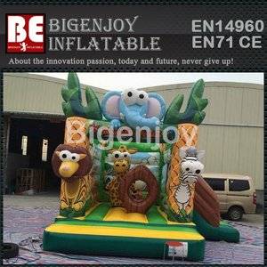 Outdoor safari park inflatable,park inflatable with slide,Outdoor inflatable slide