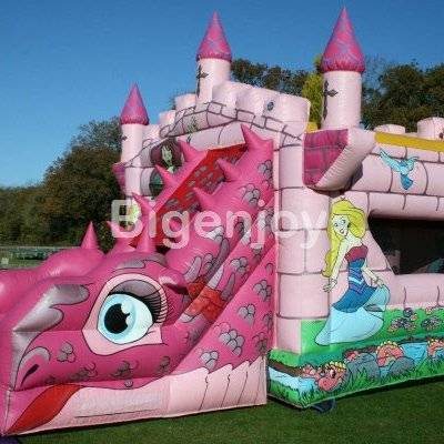 Inflatable dragon princess pvc castle combo