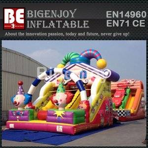 Inflatable slide,jumping castles slide,clown jumping slide