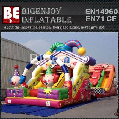 Inflatable clown jumping castles slide