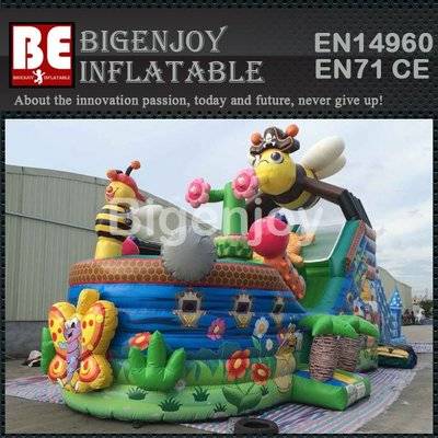 Bee theme inflatable pirate ship bounce house