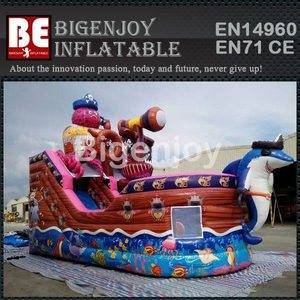 inflatable pirate ship combo slide,octopus inflatable slide,Commercial use combo slide