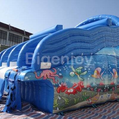 Pool slide inflatable small aqua park