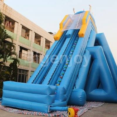 Hippo inflatable water slide with slip and pool