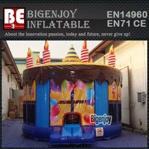 Inflatable birthday cake,cake moon bouncer,Inflatable bouncer