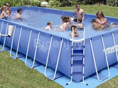 Portable steel frame swimming pool for water toys
