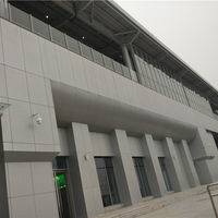 Solid aluminum single panels for external wall cladding in Railway station