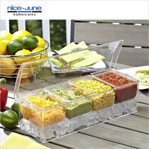 Manufacturer Barbecue Fresh Condiment Tray, plastic condiment tray with lid