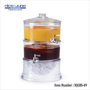 NEW High Quality AS Plastic Beverage Dispenser with Ice Chamber