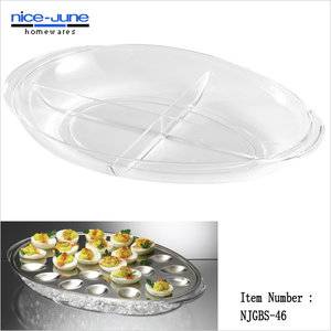 3-Piece Multi-Use serving Tray-Deep Serving Tray with Egg Insert