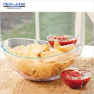 Best Quality BPA free Plastic Oval shaped chip and dip bowl
