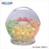 Round Plastic Salad bowl with Lid Acrylic Iced Salad bowl with handle and Divider