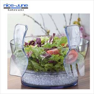 As seen on TV Food grade Dishwasher safe Acrylic Cold salad bowl on ice