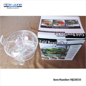 Clear Plastic Salad Bowl with lid Acrylic Serving Bowl on ice Plastic Ice Dessert Bowl