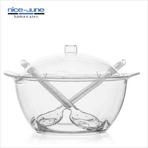 High Quality Acrylic and stainless steel Salad bowl set with fork and spoon
