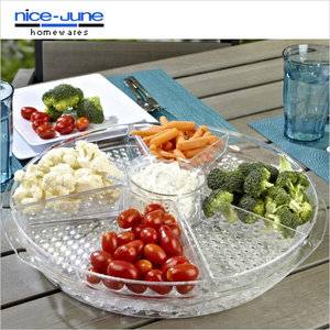 As seen on TV Transparent Unbreakable Appetizers On Ice Salad Serving Tray