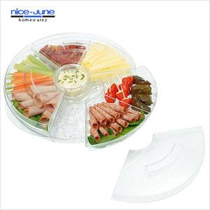2016 BPA Free Crystal Shatterproof Acrylic Appetizers On Ice salad serving tray