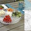 Best quality crystal clear Shatterproof acrylic 4 container Appetizer server tray